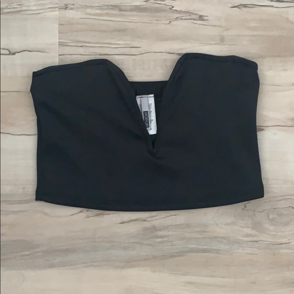 V-Neck Black Crop Top